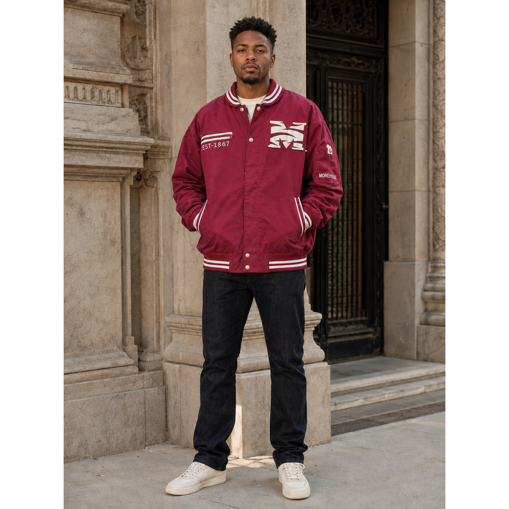 Big Boy Headgear Morehouse Tigers Racing Twill Jacket L NWT HBCU - Picture 2 of 10